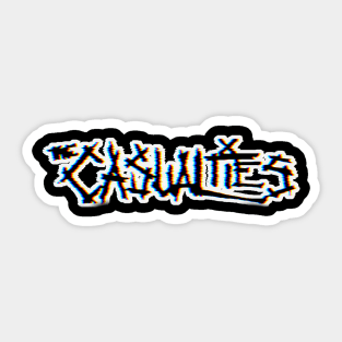 The casualties glitch design Sticker